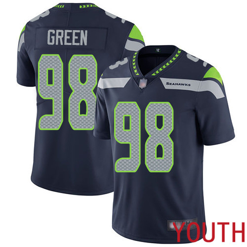 Seattle Seahawks Limited Navy Blue Youth Rasheem Green Home Jersey NFL Football #98 Vapor Untouchable->women nfl jersey->Women Jersey